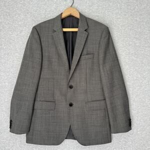 Boss Sport‎ Coat Mens 38R Black White The James4 100% Virgin Wool Blazer Jacket